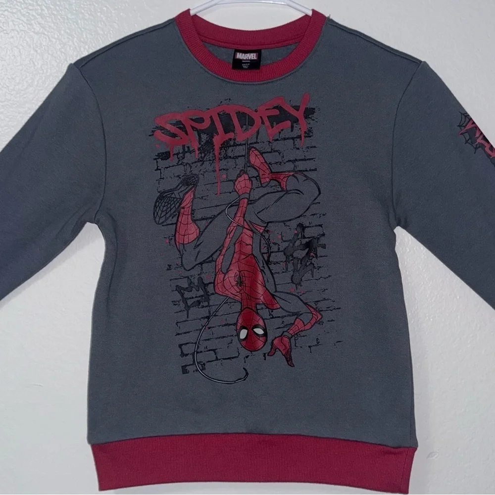Marvel Gray and Red Spidey Sweatshirt